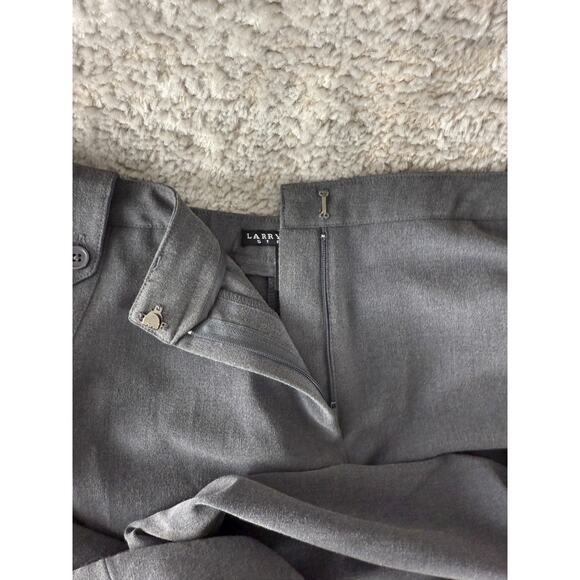 Larry Levine Size 10 Stretch Gray Pants Straight Leg Button Waist Career Wear - Picture 8 of 11